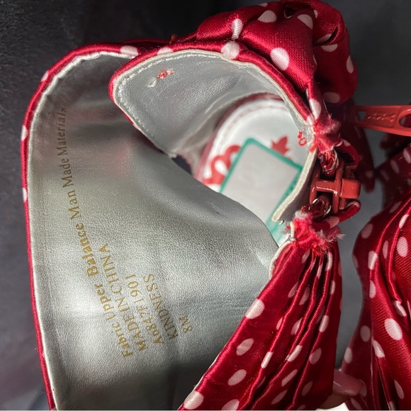 Women’s red wedge sandals, size 8 - Picture 6 of 8